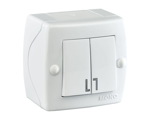 Выключатель Mono Electric Octans IP20 двухклавишный белый 104-010101-102 Выключатель Mono Electric Octans IP20 двухклавишный белый 104-010101-102