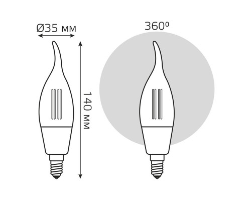 Лампа светодиодная диммируемая филаментная Gauss Smart Home Filament E14 4,5W 2000-6500K прозрачная 1280112 Лампа светодиодная диммируемая филаментная Gauss Smart Home Filament E14 4,5W 2000-6500K прозрачная 1280112