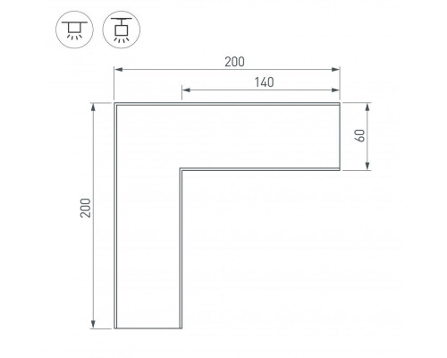 Коннектор L-образный Arlight SL-Line-6070 030141 Коннектор L-образный Arlight SL-Line-6070 030141
