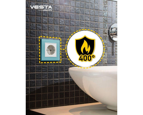 Розетка 2P+E Vesta-Electric Exclusive Blue голубой FRZ00040003SIN Розетка 2P+E Vesta-Electric Exclusive Blue голубой FRZ00040003SIN