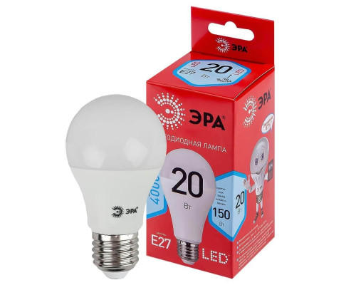 Лампа светодиодная ЭРА E27 20W 4000K матовая LED A65-20W-840-E27 R Б0049637 Лампа светодиодная ЭРА E27 20W 4000K матовая LED A65-20W-840-E27 R Б0049637