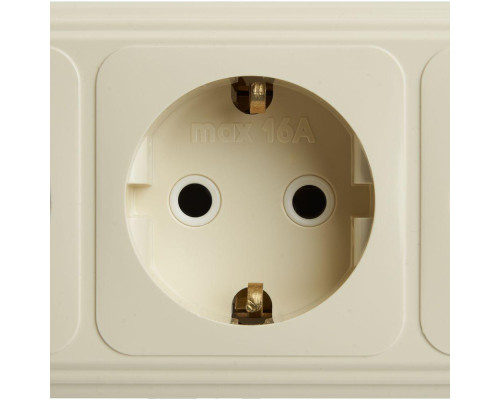 Розетка четырехместная 2P+PE Stekker Брест слоновая кость PST16-61-20 49052 Розетка четырехместная 2P+PE Stekker Брест слоновая кость PST16-61-20 49052
