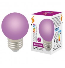 Лампа светодиодная Volpe E27 1W фиолетовая LED-G45-1W/PURPLE/E27/FR/С UL-00005652
