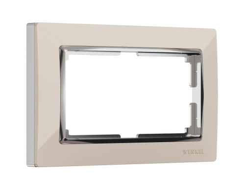Рамка для двойной розетки Werkel Snabb слоновая кость/хром W0081903 4690389161094 Рамка для двойной розетки Werkel Snabb слоновая кость/хром W0081903 4690389161094