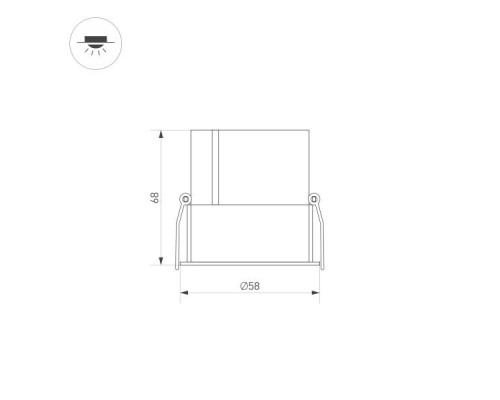 Встраиваемый светодиодный светильник Arlight S-Atlas-Built-R58-10W Warm3000 035454 Встраиваемый светодиодный светильник Arlight S-Atlas-Built-R58-10W Warm3000 035454