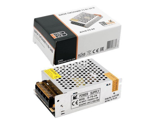 Блок питания SWG 24V 75W IP20 3,2A S-75-24 000299 Блок питания SWG 24V 75W IP20 3,2A S-75-24 000299