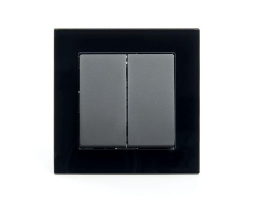 Выключатель двухклавишный Stekker Катрин черный GLS10-7004-05 39506