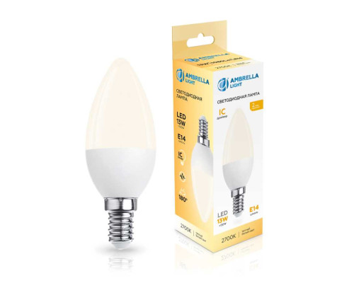 Лампа светодиодная Свеча C37 13W 2700K Ambrella light Bulding 371313 Лампа светодиодная Свеча C37 13W 2700K Ambrella light Bulding 371313