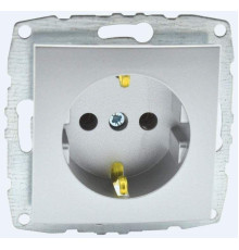 Розетка 2К+З Mono Electric Despina/ Larissa 16A 250V винтовое подключение серебро 500-002121-117