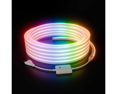 Комплект светодиодного НЕОНа Apeyron 220В, 6Вт/м, RGB, smd5050, 80д/м, 10*18мм, 10м, IP65 (контроллер, заглушка, крепеж - 10шт) 10-108