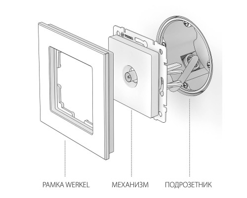 ТВ-розетка Werkel оконечная черный матовый W1183008 4690389157028