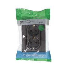 Розетка двойная 2К+З Systeme Electric AtlasDesign 16A 250V мокко ATN000624