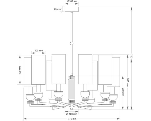 Подвесной светильник KUTEK IZANO IZA-ZW-8(CZ/Z/1)