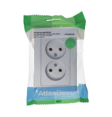 Розетка двойная 2К Systeme Electric AtlasDesign 16A 250V алюминий ATN000320