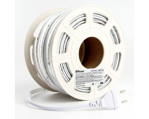 Светодиодная влагозащищенная лента Feron 10W/m 120LED/m 2835SMD дневной белый 25M LS710 48765 Светодиодная влагозащищенная лента Feron 10W/m 120LED/m 2835SMD дневной белый 25M LS710 48765