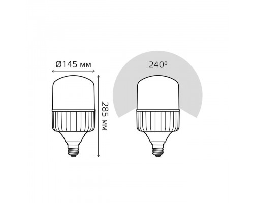 Лампа светодиодная Gauss E40 100W 4000K матовая 63420