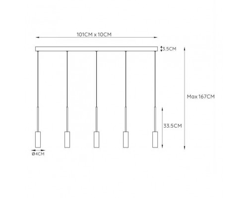 Подвесной светодиодный светильник Lucide Tubule 24401/35/30