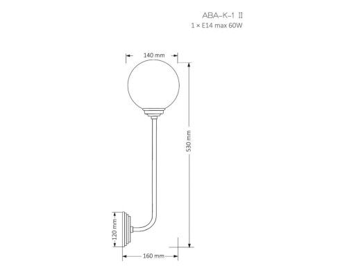 Настенный светильник KUTEK MOOD Abano ABA-K-1(Z)II