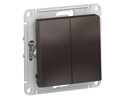 Выключатель двухклавишный Systeme Electric AtlasDesign 10A 250V мокко ATN000651 Выключатель двухклавишный Systeme Electric AtlasDesign 10A 250V мокко ATN000651