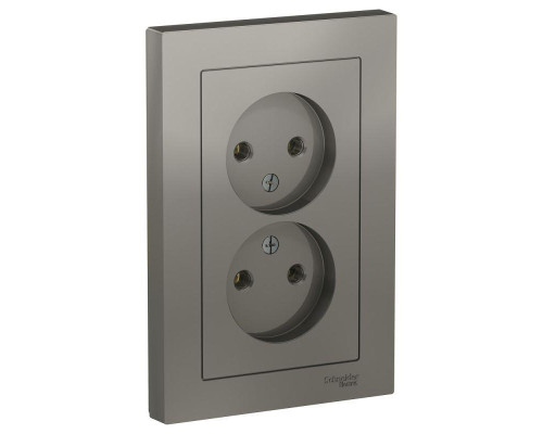 Розетка двойная 2К Systeme Electric AtlasDesign 16A 250V сталь ATN000920 Розетка двойная 2К Systeme Electric AtlasDesign 16A 250V сталь ATN000920