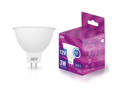 Лампа светодиодная REV MR16 GU5.3 3W 4000K нейтральный белый свет 12V рефлектор 32370 9