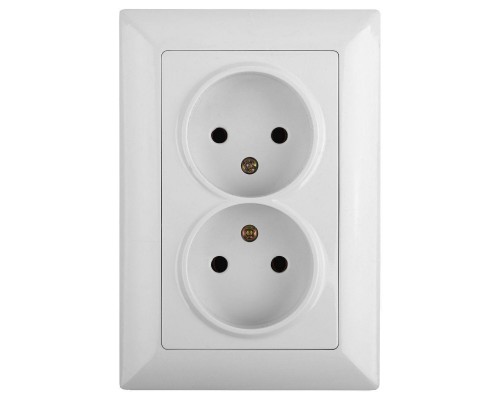 Розетка двойная ЭРА Intro Solo 2х2P 16A 250V белый 4-204-01 Б0043326 Розетка двойная ЭРА Intro Solo 2х2P 16A 250V белый 4-204-01 Б0043326
