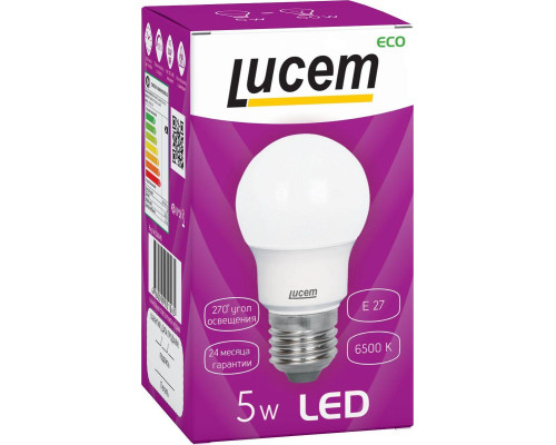 Лампа светодиодная Lucem E27 5W 6500K матовая FLLBL052765L Лампа светодиодная Lucem E27 5W 6500K матовая FLLBL052765L