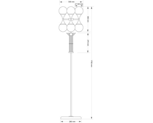 Напольный светильник KUTEK BARI BAR-LS-3(ZM)