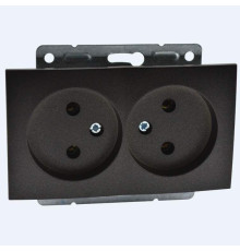 Розетка 2К двойная Mono Electric Despina/ Larissa 16A 250V винтовое подключение графит 500-002005-121
