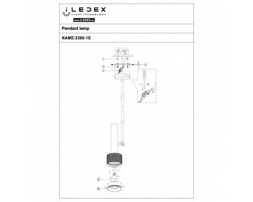 Подвесной светильник iLedex Delta 2361-1 BK+GRP
