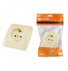 Розетка 2P+PE TDM Electric Онега слоновая кость SQ1805-0045