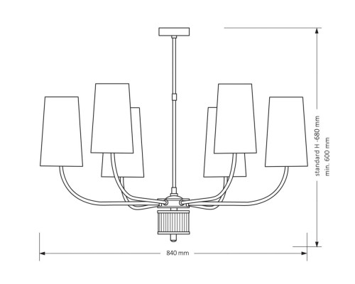 Подвесная люстра KUTEK MOOD Pesaro PES-ZW-6(Z)