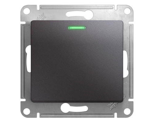 Выключатель одноклавишный Systeme Electric Glossa 10A 250V с подсветкой графит GSL001313 Выключатель одноклавишный Systeme Electric Glossa 10A 250V с подсветкой графит GSL001313