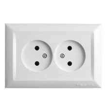 Розетка двойная 2P Vesta-Electric Roma белый FRZ00010203BEL
