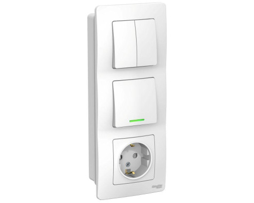 Блок розетка-выключатель Systeme Electric Blanca с подсветкой белый BLNBS101211 Блок розетка-выключатель Systeme Electric Blanca с подсветкой белый BLNBS101211