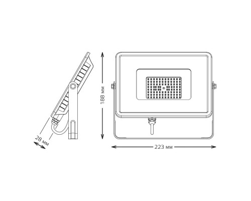 Прожектор светодиодный Gauss Qplus 50W 6500К 690511350