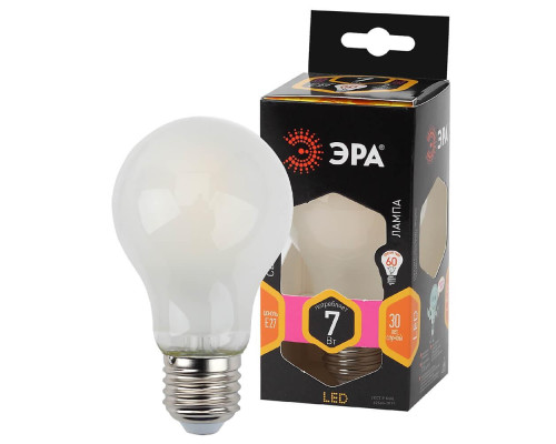 Лампа светодиодная филаментная ЭРА E27 7W 2700K матовая F-LED A60-7W-827-E27 frost Б0035031 Лампа светодиодная филаментная ЭРА E27 7W 2700K матовая F-LED A60-7W-827-E27 frost Б0035031