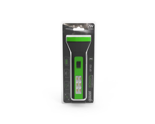 Ручной светодиодный фонарь Gauss аккумуляторный 157х58 100 лм GF102