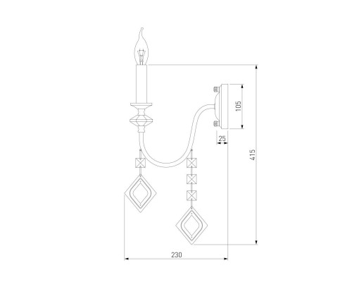 Бра Eurosvet Telao 10120/1 хром/дымчатый хрусталь Strotskis