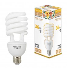 Лампа люминесцентная TDM Electric Народная E27 36W 4000K матовая SQ0347-0032