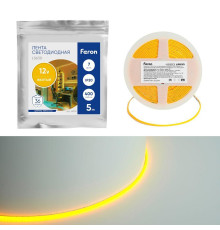 Светодиодная лента Feron 7W/m 400LED/m COB желтый 5М LS630 48950