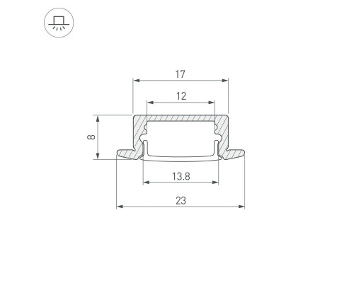 Профиль встраиваемый Arlight LINE-2308-F-2000 WHITE 044237 Профиль встраиваемый Arlight LINE-2308-F-2000 WHITE 044237