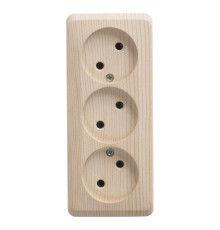 Розетка тройная 2К Systeme Electric Этюд 16A 250V сосна PA16-009D