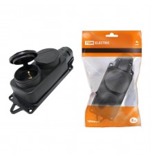 Розетка двойная 2P+PE TDM Electric с заглушками SQ0612-0010