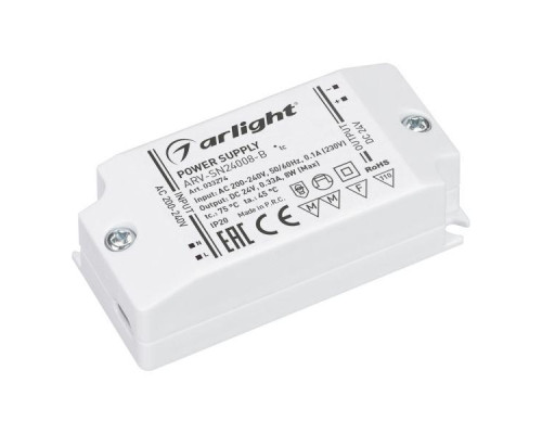 Блок питания Arlight ARV-SN24008-B 24V 8W IP20 0,33A 033274 Блок питания Arlight ARV-SN24008-B 24V 8W IP20 0,33A 033274