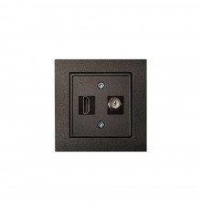 Розетка HDMI/TV оконечная Liregus Epsilon антрацит 28-1132
