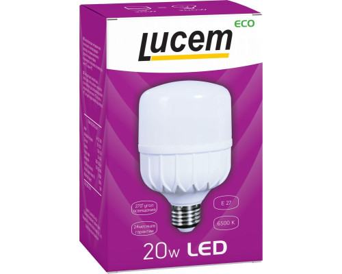 Лампа светодиодная Lucem E27 20W 6500K матовая FLLCB202765L Лампа светодиодная Lucem E27 20W 6500K матовая FLLCB202765L