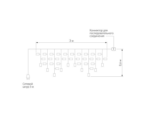 Уличная светодиодная гирлянда Eurosvet бахрома 230V 100-102 белый