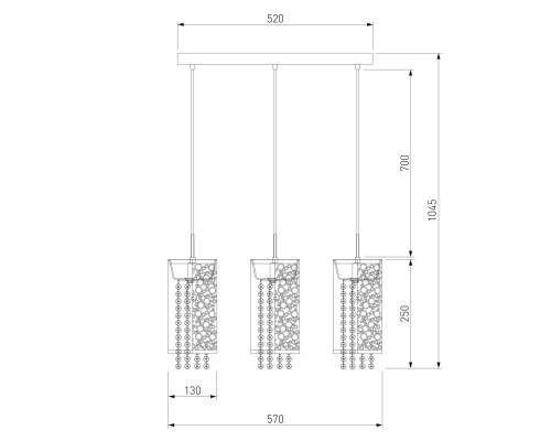 Подвесной светильник Eurosvet 1181/3 хром Подвесной светильник Eurosvet 1181/3 хром