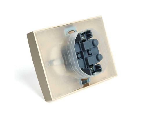 Розетка 2-местная 2P+PE Stekker Эрна с крышкой слоновая кость PST16-9015-02 49137